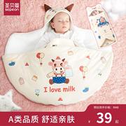 婴儿抱被春秋加厚款新生，宝宝用品外出包裹被防惊跳睡袋两用