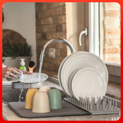 利快进口可折叠碗碟盘沥水架槽厨房筷勺水杯收纳架家用桌面置物架