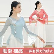 古典舞纱衣身韵演出服女飘逸中国风仙女基训练功服舞蹈上衣女