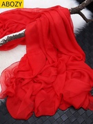 手臂婚纱纱遮披肩可选女薄款大红色纱洋气时尚多a尺寸百搭围巾