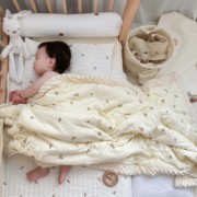 豆豆毯婴儿夏季纱布盖毯宝宝，小被子薄款儿童毯子新生儿毛毯安抚毯