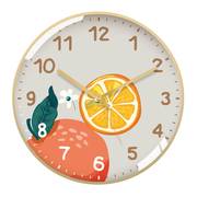 TQJ静音餐厅水果挂钟创意客厅家用时尚时钟挂墙简约电波石英钟表
