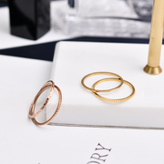 韩版戒指女简约超细光面，关节食指环钛钢，镀18k玫瑰金色不褪色指环