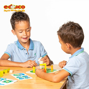 荷兰educo建筑游戏升级版 儿童4D搭建积木块玩具益智拼搭游戏房子