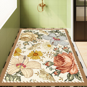 美式花卉丝圈浴室地垫大尺寸满铺卫生间厕所地毯淋浴间防滑垫脚垫