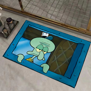 章鱼哥海绵宝宝派大星卡通浴室硅藻泥地垫卫生间门口吸水防滑垫子