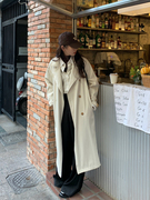 Halo Luu 廓形白色风衣外套女春季韩系休闲高级感中长款大衣