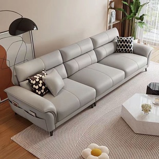 2024科技布沙发客厅轻奢现代简约直排型网红布艺小户型沙发
