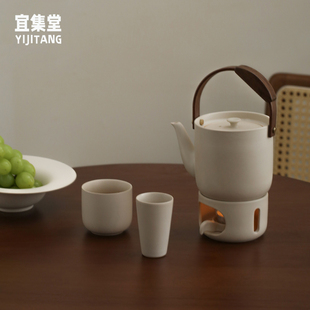 宜集堂ins中古提梁，茶壶套装陶瓷温茶围炉，小型泡茶大容量家用茶具