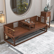 新中式罗汉床全实木沙发床白蜡木小户型客厅简约伸缩两用推拉床塌