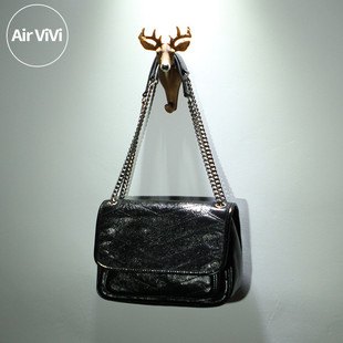 airvivi-蔚-定制经典款爆裂纹，牛皮单肩包女包，真皮包包欧美时尚风