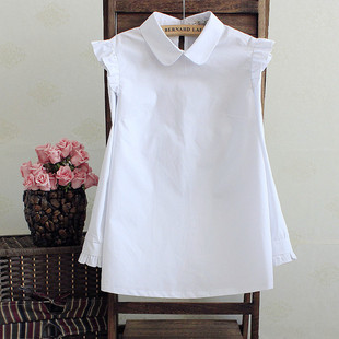 春季韩版遮肚百搭长袖，女士白色衬衫，宽松衬衣灯笼袖大码女装潮