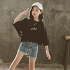 女童短袖T恤2024夏季韩版中大儿童装洋气蝙蝠衫纯棉宽松汗衫