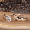 四爪一克拉求婚结婚戒指，情侣对戒婚礼仪式，道具活口一对
