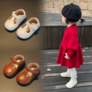 婴儿鞋子春秋女宝宝软底学步鞋0一1-2岁婴幼儿方口百搭公主小皮鞋