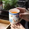 大明成化斗彩鸡缸杯青花瓷白瓷，功夫茶杯陶瓷茶盏，茶碗家用单品茗杯