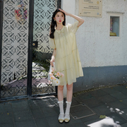 浅绿色复古新中式连衣裙女2024夏季设计感盘扣改良旗袍甜美蛋糕裙