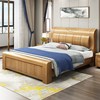 金意莱中式全实木床2米大床双人床2米2.2主卧大床现代简约箱体储