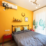北欧风现代简约纯色素色墙纸 防水抗污黄色棕色咖色客厅卧室壁纸