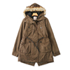 b121棉服女冬季韩版休闲工装，风连帽长袖可脱卸收腰棉风衣外套