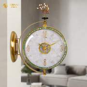 轻奢双面钟表挂钟客厅家用两面时尚创意挂墙装饰静音石英时钟