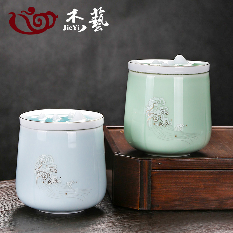 热卖青瓷茶叶罐陶瓷密封储物罐大号家用创意摆件防潮装普洱茶叶礼在类目 餐饮具, 茶具, 茶叶罐中 - 来自Buy2taobao.com提供专业的淘宝代购服务