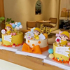 黄色雨衣女孩男孩蛋糕摆件幼儿园，儿童节卡通萌萌可爱背包装扮装饰