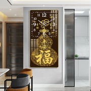 带挂钟客厅钟表简约北欧时尚时钟挂表创意个性晶瓷画挂钟
