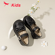 红蜻蜓女童鞋春季真皮，黑色皮鞋软底，舒适牛皮校园演出单鞋