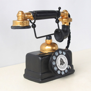 复古美式工业风电话机树脂模型摆件客厅仿真工艺品酒柜装饰品摆设