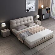 北欧软体皮床现代简约1.8米双人床储物1.5软靠主卧科技布艺床婚床