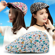 女士潮中国风青花瓷文艺优雅鸭舌帽民族风复古贝雷帽时尚印花帽子