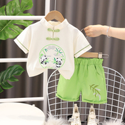 男宝宝夏装套装1-3岁小童装国风2男童夏季汉服，小月龄婴儿衣服痞帅