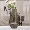 锥形瓶子玻璃插花欧式花瓶摆件奢华高档花筒简约透明器客厅花器