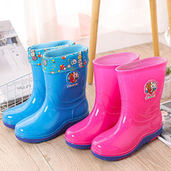 男女儿童雨鞋雨靴中大童卡通橡胶靴可爱中帮加绒保暖雨鞋防滑水鞋