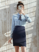 职业装套装秋季长袖衬衫，工作服女气质套裙，前台接待工作装2022