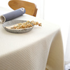 加粗白色桌布北欧风，现代简约纯色台布餐布长方形，现代简约圆形棉麻