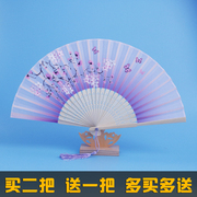 扇子折扇中国风舞蹈古风女式古典古装，儿童汉服配饰夏日随身折叠扇