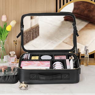 niceland化妆包带镜子女，便携大容量可爱防水工具，收纳箱旅行