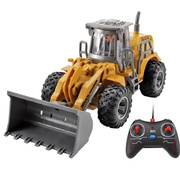 儿童无线遥控推土机玩具挖掘机男孩，夹木机铲车，钻地机电动工程车