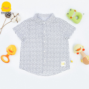 断码黄色小鸭男童短袖，衬衫纯棉宝宝休闲上衣，夏季1-2岁潮童衣