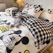 迪士尼被套四件套非全棉纯棉床上用品儿童卡通床单被罩宿舍三件套