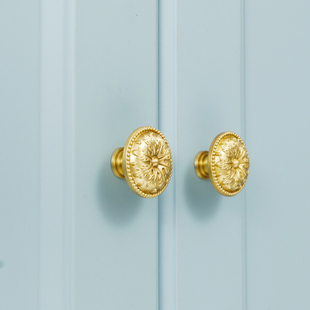 欧式黄铜拉手 柜门现代简约北欧橱柜衣柜把手 金色轻奢纯铜拉手