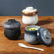 日式陶瓷小炖盅带盖蒸蛋碗鸡蛋羹，专用炖碗蛋盅茶碗蒸汤盅家用餐具