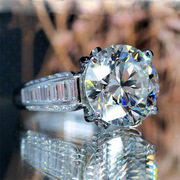 经典豪华圆包款钻戒时尚，女戒锆石结婚订婚指环cs994