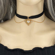 颈链女短款锁骨链脖子饰品项圈颈带，性感黑色蕾丝网红流苏项链装饰