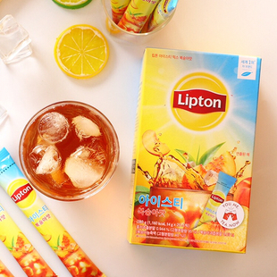 韩国进口lipton立顿水蜜桃柠檬，冰红茶280g速溶茶，粉固体饮料冲饮