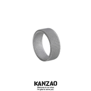 KANZAO饰品标准美码钛钢编织网格变形戒指8MM真空电镀不掉色