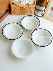 韩式ins陶瓷甜品碗釉下彩家用沙拉碗汤面碗早餐碗汤盘酱料小菜碗