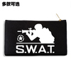 SWAT美国特种警察标志图标logo特种兵手拿帆布笔袋手机包收纳袋子